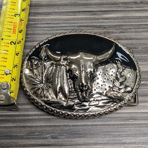 Western Texas Longhorn Steer Animal Horns Belt Buckle Buckle - Picture 5 of 6